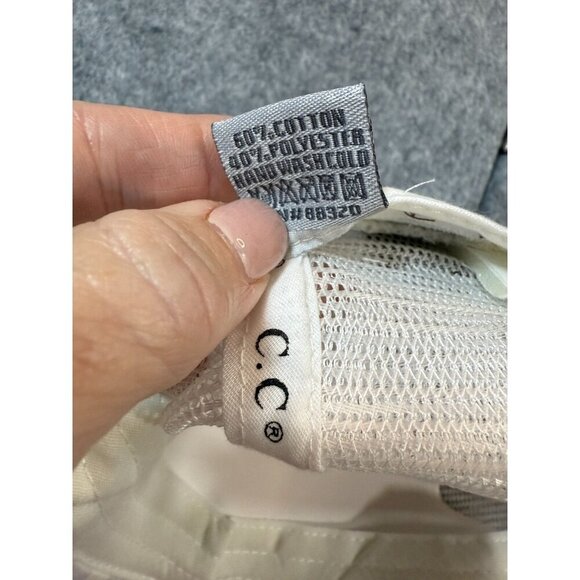 C.C Exclusives Happy Camper Baseball Cap Womens OS White Criss Cross Trucker Hat - Picture 6 of 8